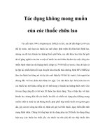 Tác dụng không mong muốn của các thuốc chữa lao