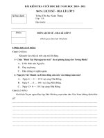 Bài KT Sử-Địa 5_ Cuối HKI