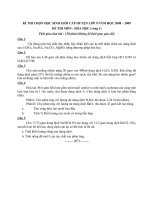 Đề thi HSG Hóa (vòng 1)