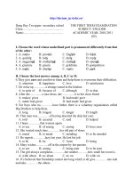 Đề ôn tập Anh_11 Kỳ 1 số 3