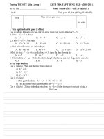 Kiểm tra toán 8 lần 1