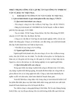 THỰC TRẠNG CÔNG TÁC LẬP DỰ ÁN TẠI CÔNG TY TNHH TƯ VẤN VÀ ĐẦU TƯ VIỆT NGA