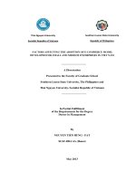 Các yếu tố ảnh hưởng đến sự chấp nhận mô hình thương mại điện tử phát triển cho các doanh nghiệp nhỏ và vừa ở việt nam 