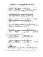 Kiểm tra HK I Lịch sử 6+ Đáp án