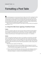 Formatting a Pivot Table