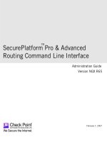 SecurePlatform Pro & Advanced Routing Command Line Interface