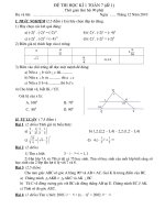 Đề + ĐA thi HK1 toán 7