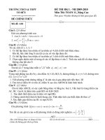 Đề thi và đáp án học kì 1 môn toán lớp 11NCTRƯỜNG THCS & THPT TỐ HỮU