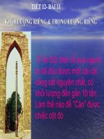 Tiết 12 Bài 11 Khoi luong rieng trong luong rieng.ppt
