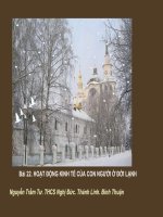 bài 22. HOẠT ĐỘNG KINH TẾ CỦA CON NGƯỜI Ở ĐỚI LẠNH