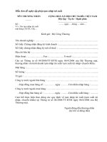 Mẫu đơn đề nghị cấp phép tạm nhập tái xuất