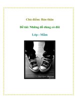 Chủ điểm: Bản thân - Đề tài: Những đồ dùng có đôi - Lớp : Mầm