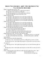 Phản ứng oxxi hóa - khử, cân bằng và Tốc độ phản ứng ( bỏ pass)