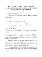 PHÂN TÍCH SỰ TÁC ĐỘNG CỦA CÁC GIẢI PHÁP MARKETING ĐẾN KHẢ NĂNG CẠNH TRANH CỦA CÔNG TY DỊCH VỤ THƯƠNG MẠI   TRASERCO