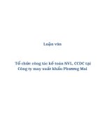 Luận văn: Tổ chức công tác kế toán NVL, CCDC tại Công ty may xuất khẩu Phương Mai
