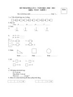 Đề thi KTĐK lần 2 - NH 2010-2011