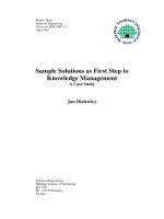 Sample Solutions as First Step to Knowledge Management A Case Study
