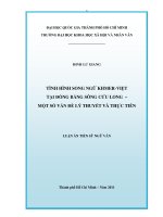 Tình hình song ngữ khmer việt tại đồng bằng sông cửu long – một số vấn đề lý thuyết và thực tiễn 