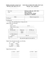 ĐỀ KIỂM TRA - HDC TOÁN 4 ĐN 2010 - 2011