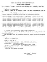 LỊCH KIỂM TRA HỌC KÌ I NĂM 2010-2011 VÀ PHÂN CÔNG COI THI