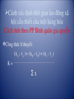 Công thức tính bình quân gia quyền