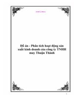 phân tích hoạt động sản xuất kinh doanh của công ty TNHH may thuận thành 