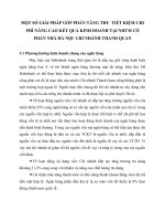 MỘT SỐ GIẢI PHÁP GÓP PHẦN TĂNG THU  TIẾT KIỆM CHI PHÍ NÂNG CAO KẾT QUẢ KINH DOANH TẠI NHTM CỔ PHẦN NHÀ HÀ NỘI  CHI NHÁNH THANH QUAN