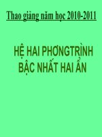 he hai phuong trinh bac nhat hai an