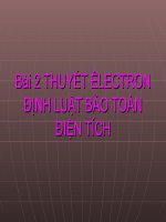 Bài 2 THUYẾT ÊLECTRONĐỊNH LUẬT BẢO TOÀN ĐIỆN TÍCH
