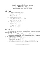 Đề mẫu thi HKI Toán 8 số 1