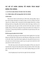 CƠ SỞ LÝ LUẬN CHUNG VỀ PHÂN TÍCH HOẠT ĐỘNG TÀI CHÍNH