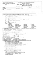 ĐỀ THI HKI-(gồm 4 Kỹ năng-NNĐV)  - E9