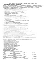 REVISION FOR THE FIRST SEMESTER