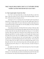 THỰC TRẠNG HOẠT ĐỘNG CHO VAY ƯU ĐÃI ĐỐI VỚI HỘ NGHÈO TẠI PGD NHCSXH HUYỆN GIAO THUỶ