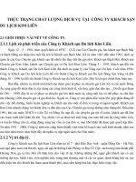 THỰC TRẠNG CHẤT LƯỢNG DỊCH VỤ TẠI  CÔNG TY KHÁCH SẠN DU LỊCH KIM LIÊN