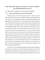 PHÂN TÍCH THỰC TRẠNG XUẤT KHẨU CỦA VIỆT NAM TRONG QUÁ TRÌNH HỘI NHẬP VÀO AFTA