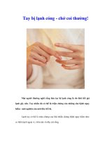 Tay bị lạnh cóng - chớ coi thường!