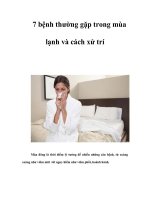 7 bệnh thường gặp trong mùa lạnh và cách xử trí