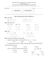 ĐỀ KIỂM TRA CUỐI HỌC KỲ I