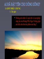 AI ĐÃ ĐẶT TÊN CHO DÒNG SÔNG ?