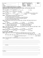 Đề thi và đáp án HKI hóa 8 (CKT)