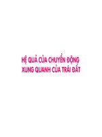 Hệ quả vận động quanh mặt trời của Trái Đất