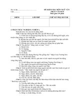 ĐỀ KIỂM TRA MÔN NGỮ VĂN