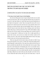 MỘT SỐ GIẢI PHÁP CHO VIỆC XÂY DỰNG MÔI TRƯỜNG VĂN HOÁ DOANH NGHIỆP