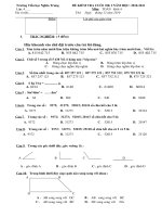 DỀ THI CUỐI KÌ I MÔN TOÁN