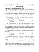 CƠ SỞ LÝ LUẬN CHUNG VỀ PHÂN TÍCH HIỆU QUẢ SẢN XUẤT KINH DOANH