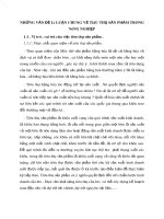 NHỮNG VẤN ĐỀ LÝ LUẬN CHUNG VỀ TIÊU THỤ SẢN PHẨM TRONG NÔNG NGHIỆP