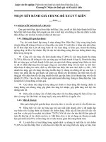 NHẬN XÉT ĐÁNH GIÁ CHUNG ĐỀ XUẤT Ý KIẾN