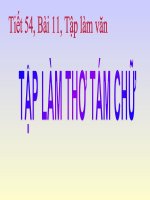 TIẾT 54. TẬP LÀM THƠ TÁM CHỮ(MỚI DẠY)