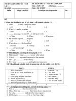 kiểm tra 1 tiết AV 7 học kỳ I